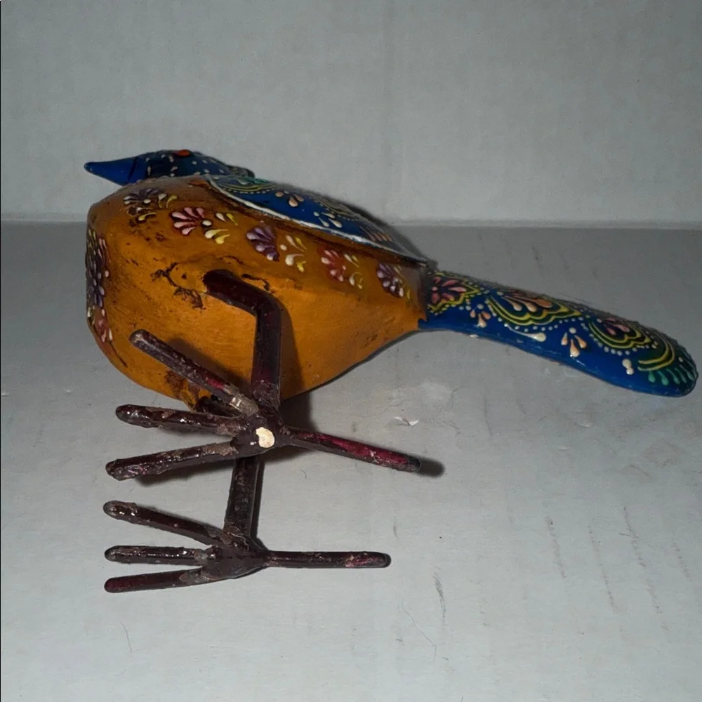 Handcrafted Multicolor Decorative Metal Bird Figurine
